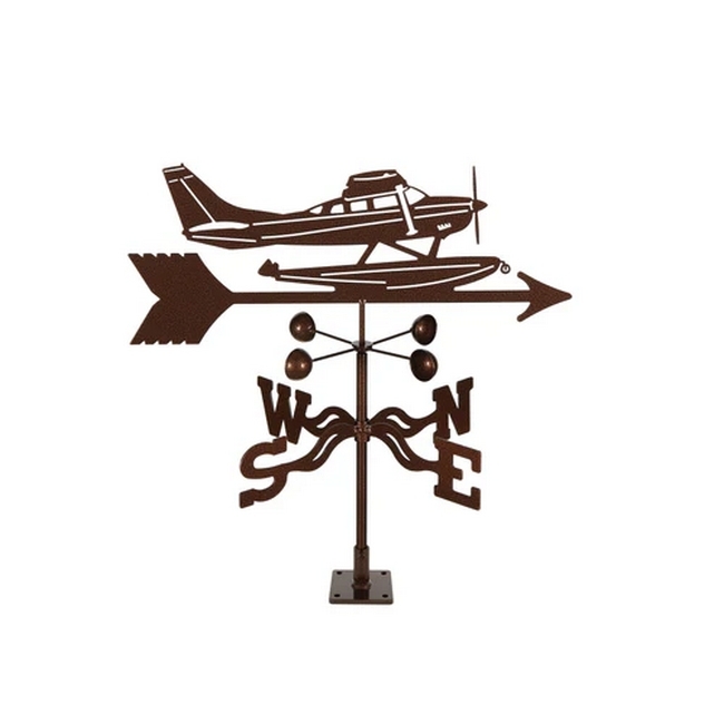 Float Plane Weathervane - Choice of Roof, Deck, Post, 4-Sided, or Garden Mount