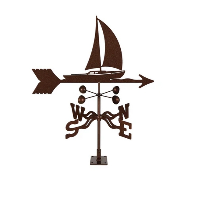 Sailboat Weathervane - Choice of Roof, Deck, Post, 4-Sided, or Garden Mount