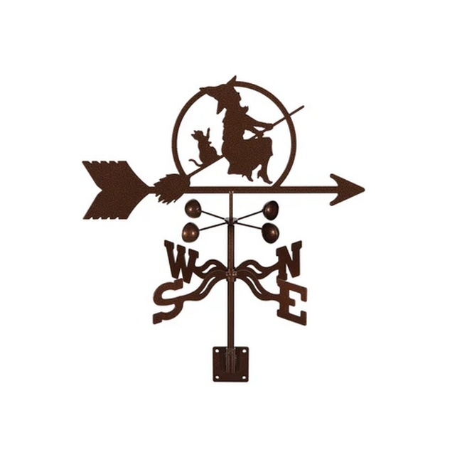 Witch On Broom Weathervane - Choice of Roof, Deck, Post, 4-Sided, or Garden Mount - Image 6
