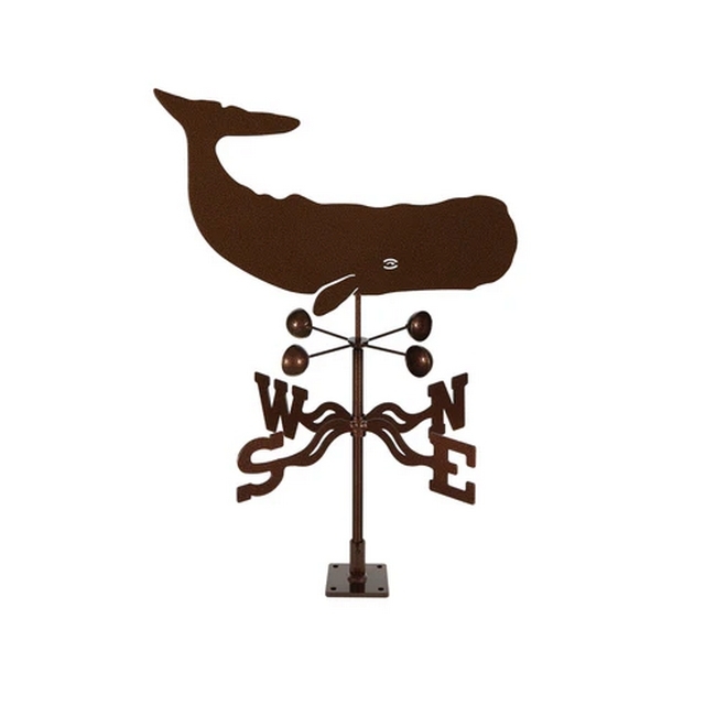 Whale Weathervane - Choice of Roof, Deck, Post, 4-Sided, or Garden Mount