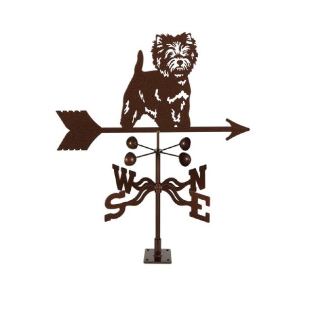 Westie Weathervane - Choice of Roof, Deck, Post, 4-Sided, or Garden Mount